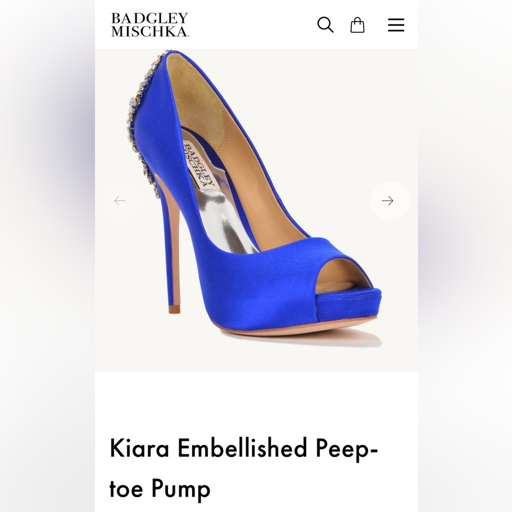 Badgley Mischka Kiara Embellished Peep-toe Pump size 6.5